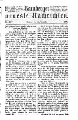 Bamberger neueste Nachrichten Montag 30. Dezember 1867