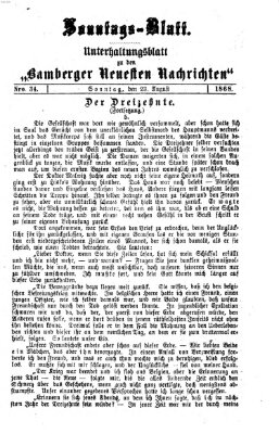 Bamberger neueste Nachrichten Sonntag 23. August 1868