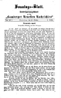Bamberger neueste Nachrichten Sonntag 25. Oktober 1868