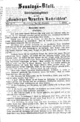 Bamberger neueste Nachrichten Sonntag 22. November 1868