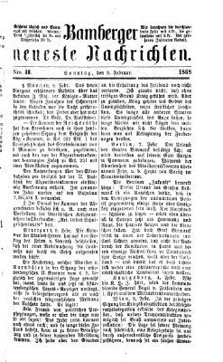 Bamberger neueste Nachrichten Sonntag 9. Februar 1868