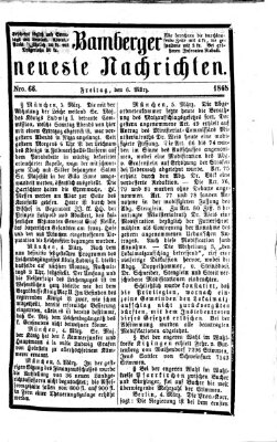 Bamberger neueste Nachrichten Freitag 6. März 1868