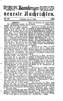 Bamberger neueste Nachrichten Donnerstag 26. März 1868