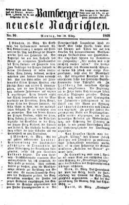 Bamberger neueste Nachrichten Montag 30. März 1868