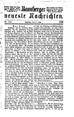 Bamberger neueste Nachrichten Samstag 6. Juni 1868