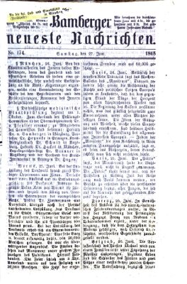 Bamberger neueste Nachrichten Samstag 27. Juni 1868