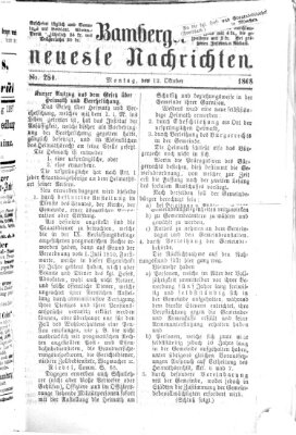 Bamberger neueste Nachrichten Montag 12. Oktober 1868