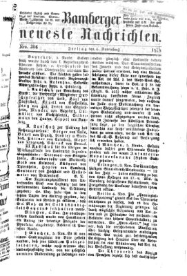 Bamberger neueste Nachrichten Freitag 6. November 1868