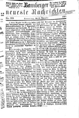 Bamberger neueste Nachrichten Sonntag 29. November 1868