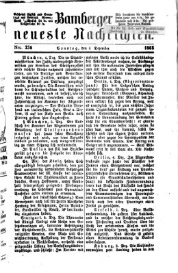 Bamberger neueste Nachrichten Sonntag 6. Dezember 1868