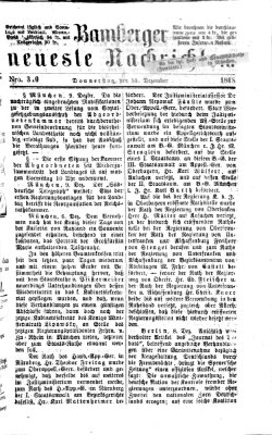 Bamberger neueste Nachrichten Donnerstag 10. Dezember 1868