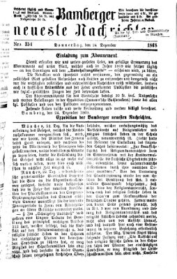 Bamberger neueste Nachrichten Donnerstag 24. Dezember 1868