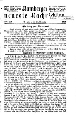 Bamberger neueste Nachrichten Montag 28. Dezember 1868