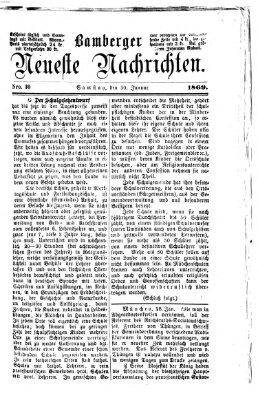 Bamberger neueste Nachrichten Samstag 30. Januar 1869