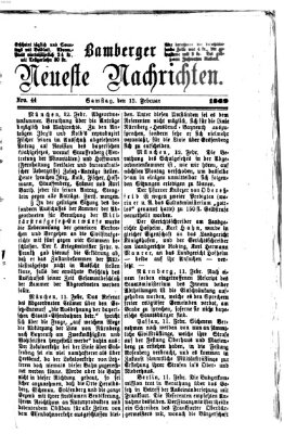 Bamberger neueste Nachrichten Samstag 13. Februar 1869