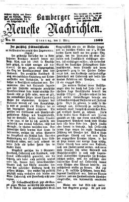 Bamberger neueste Nachrichten Dienstag 9. März 1869
