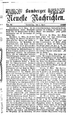 Bamberger neueste Nachrichten Donnerstag 1. April 1869