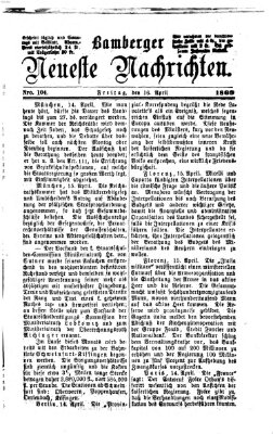 Bamberger neueste Nachrichten Freitag 16. April 1869