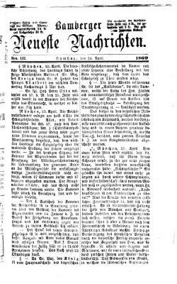Bamberger neueste Nachrichten Samstag 24. April 1869