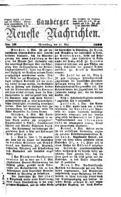 Bamberger neueste Nachrichten Dienstag 11. Mai 1869