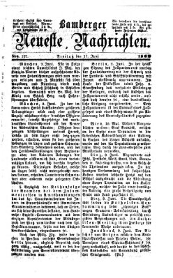 Bamberger neueste Nachrichten Freitag 11. Juni 1869