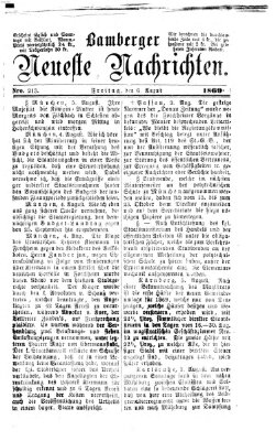Bamberger neueste Nachrichten Freitag 6. August 1869
