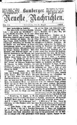 Bamberger neueste Nachrichten Dienstag 31. August 1869