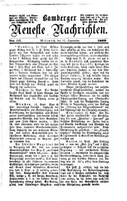 Bamberger neueste Nachrichten Mittwoch 15. September 1869