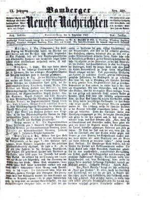 Bamberger neueste Nachrichten Donnerstag 9. Dezember 1869