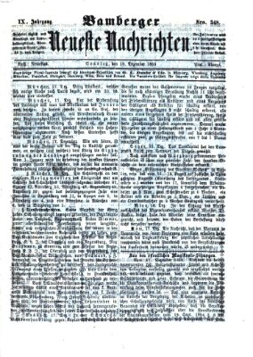 Bamberger neueste Nachrichten Sonntag 19. Dezember 1869