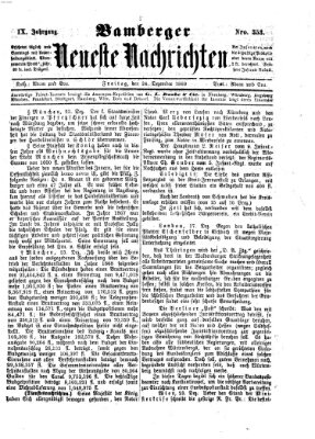 Bamberger neueste Nachrichten Freitag 24. Dezember 1869