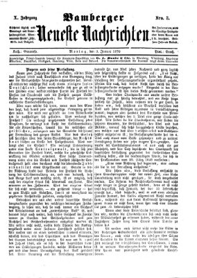 Bamberger neueste Nachrichten Montag 3. Januar 1870