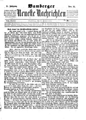 Bamberger neueste Nachrichten Samstag 15. Januar 1870
