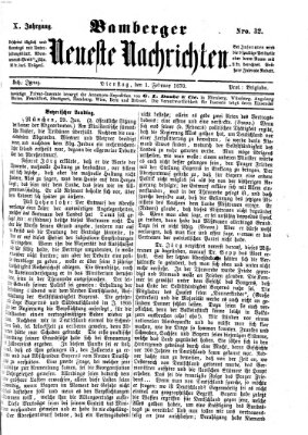 Bamberger neueste Nachrichten Dienstag 1. Februar 1870