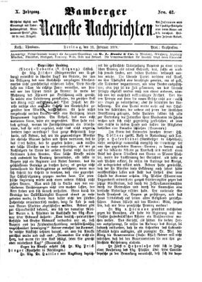 Bamberger neueste Nachrichten Freitag 11. Februar 1870
