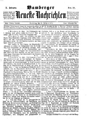 Bamberger neueste Nachrichten Sonntag 27. Februar 1870