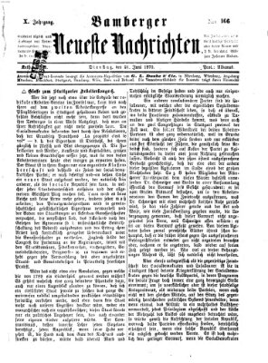 Bamberger neueste Nachrichten Dienstag 21. Juni 1870