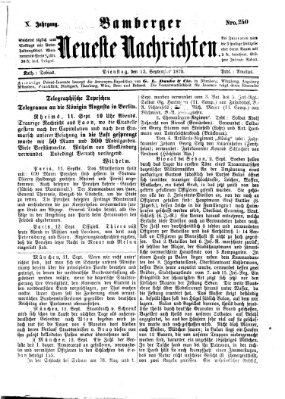 Bamberger neueste Nachrichten Dienstag 13. September 1870
