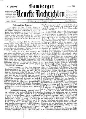 Bamberger neueste Nachrichten Mittwoch 21. September 1870