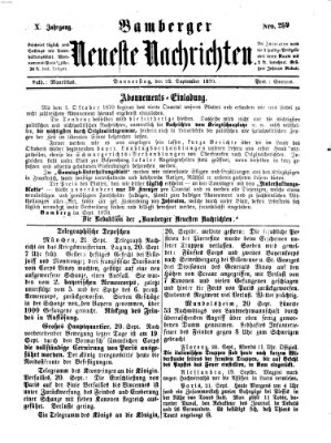 Bamberger neueste Nachrichten Donnerstag 22. September 1870