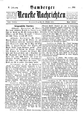 Bamberger neueste Nachrichten Donnerstag 27. Oktober 1870