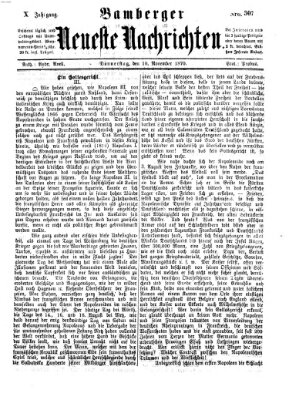 Bamberger neueste Nachrichten Donnerstag 10. November 1870