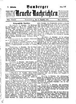 Bamberger neueste Nachrichten Donnerstag 15. Dezember 1870