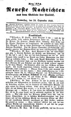 Neueste Nachrichten aus dem Gebiete der Politik Donnerstag 28. September 1848