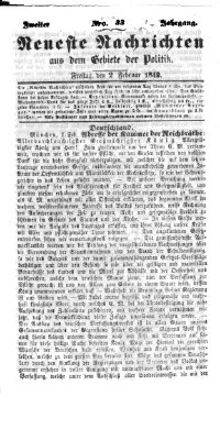 Neueste Nachrichten aus dem Gebiete der Politik (Münchner neueste Nachrichten) Freitag 2. Februar 1849