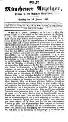Neueste Nachrichten aus dem Gebiete der Politik Samstag 20. Januar 1849