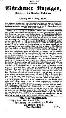 Neueste Nachrichten aus dem Gebiete der Politik (Münchner neueste Nachrichten) Dienstag 6. März 1849