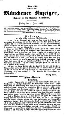 Neueste Nachrichten aus dem Gebiete der Politik Freitag 1. Juni 1849