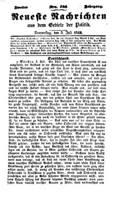 Neueste Nachrichten aus dem Gebiete der Politik (Münchner neueste Nachrichten) Donnerstag 5. Juli 1849