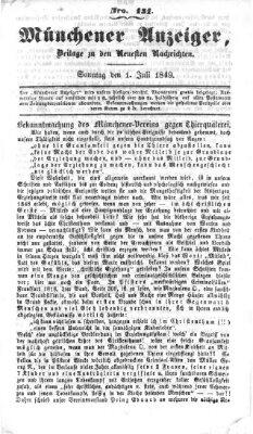Neueste Nachrichten aus dem Gebiete der Politik (Münchner neueste Nachrichten) Sonntag 1. Juli 1849